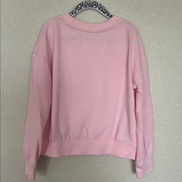 Girls Pink Sweatshirt with Floral Heart Design - Picture 3 of 4